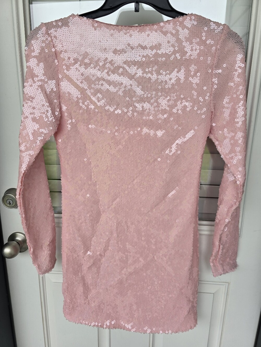 Anthropologie Bardot Pink Sequin Dress Sz S Long Sleeve Scoop Neck Cocktail NWT - Picture 9 of 10